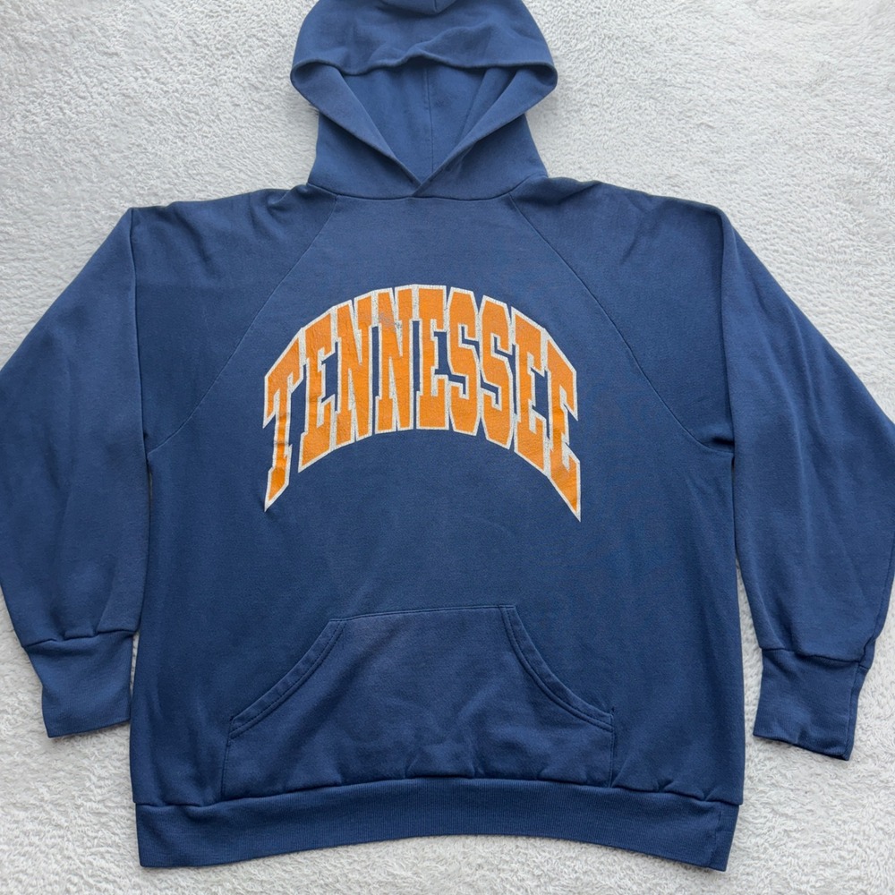 Vintage 80s Tennessee Volunteers Hoodie Mens XL Blue America's Finest USA Made